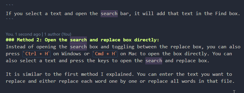 VSCode search multiple example