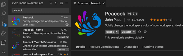 Peacock extension