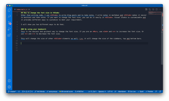 VSCode window